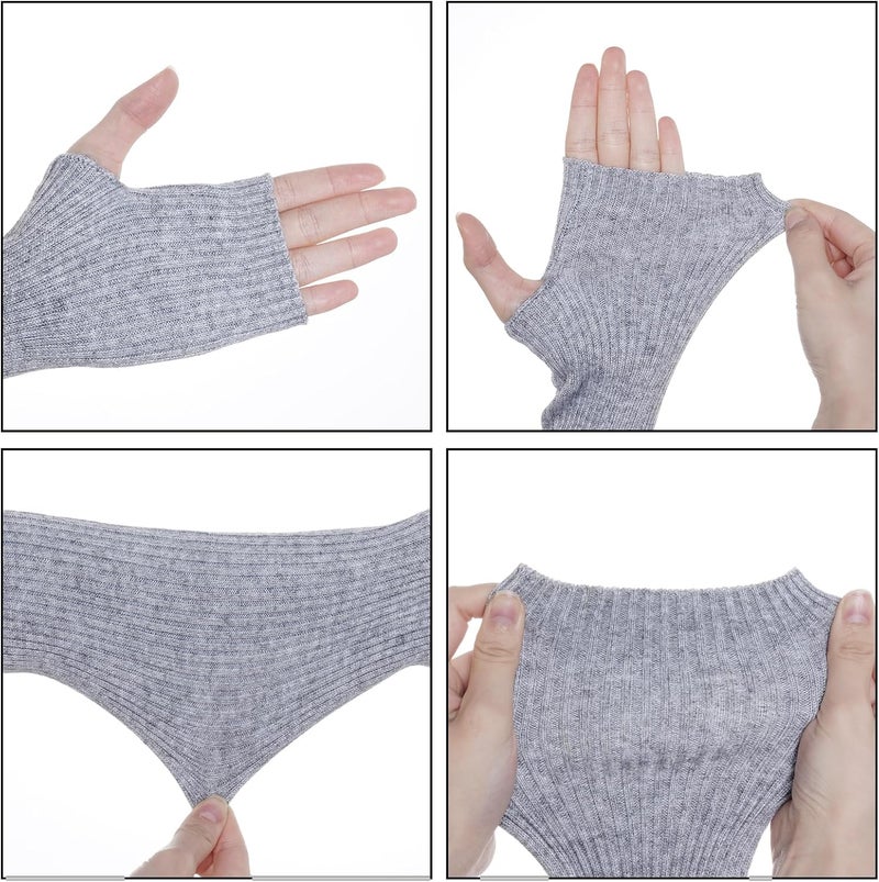 Tongcloud Arm Warmers Winter Fingerless Long Gloves for Women for Women with Thumb Hole - Image 4